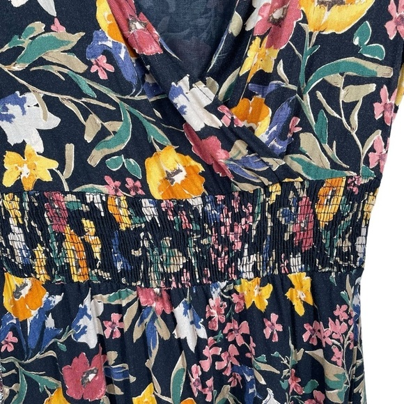 Zara Trafaluc Collection V-Neck Long Sleeve Floral Multicolored Midi Dress  Sz S - Picture 6 of 16